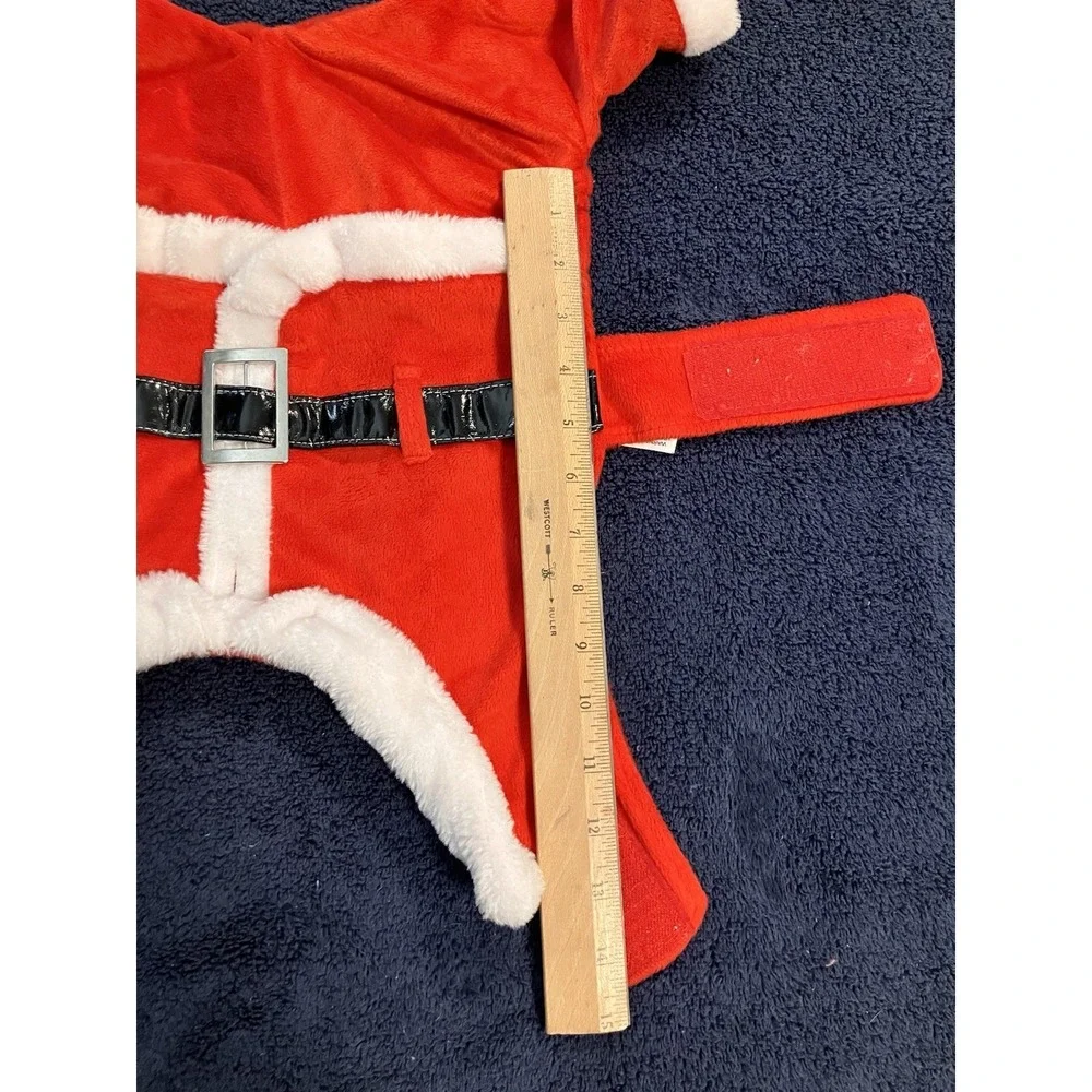 Dog Santa Suit Costume Red & White Fleece Outfit Holiday Christmas Size Medium